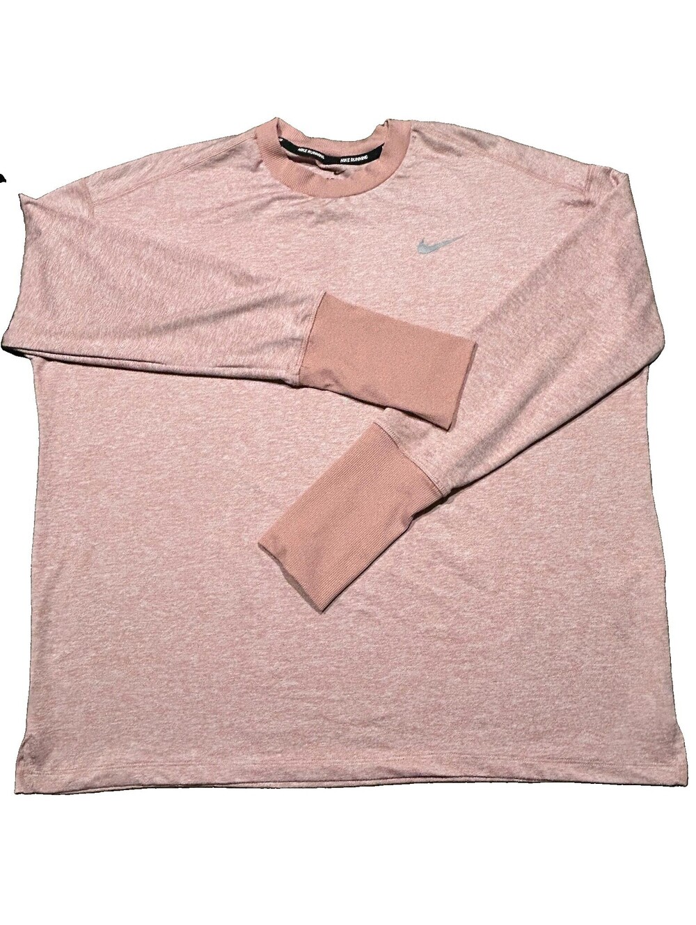 Nike Women’s Element Dri-FIT Running Top XL Pink Heather Thumbholes